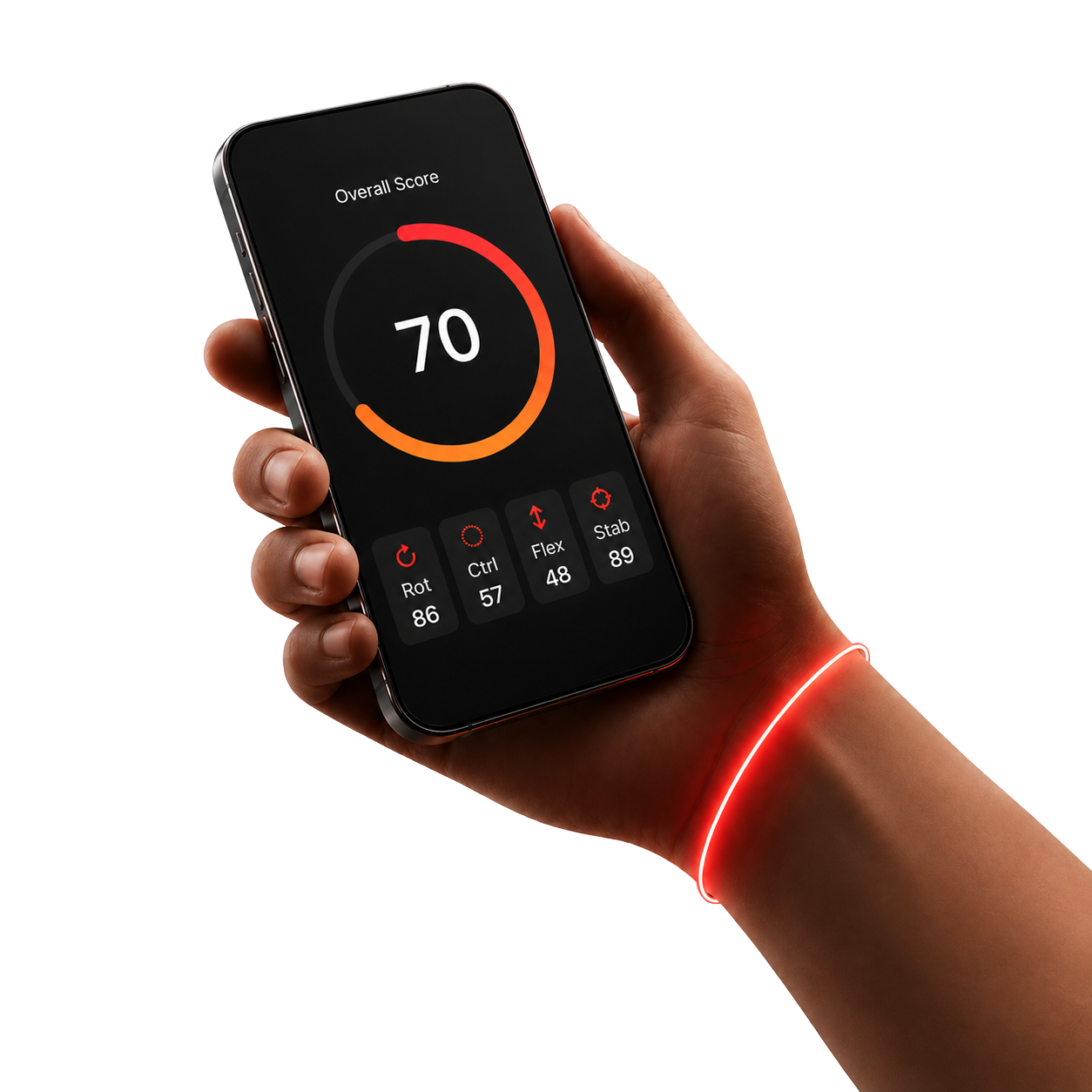 Jointy app on iPhone showing wrist scores