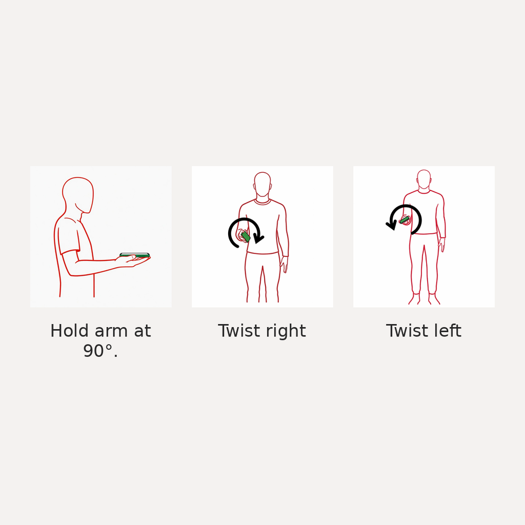Rotation test: turning forearm like turning a key